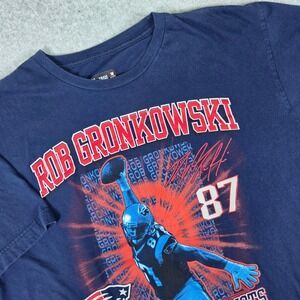 New England Patriots Rob Gronkowski Graphic T-Shirt Men's Size XL Blue Gronk #87